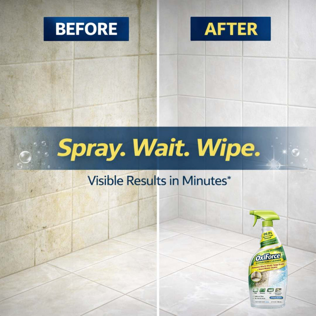 OxiForce Bathroom Cleaner - Shower, Tub & Tile Shine Every Corner Buy 1 Get 1 Free