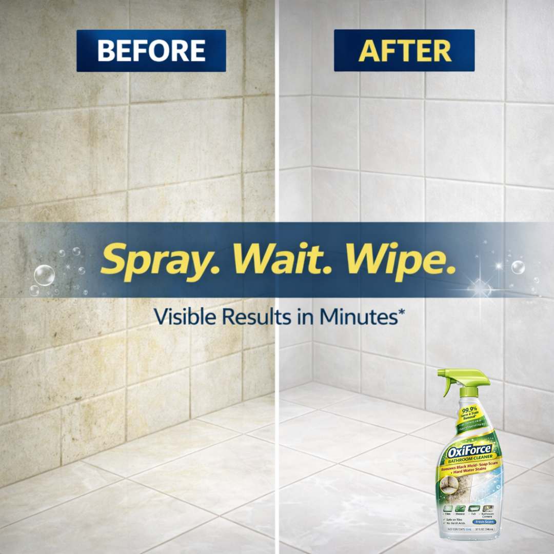 OxiForce Bathroom Cleaner - Shower, Tub & Tile Shine Every Corner Buy 1 Get 1 Free